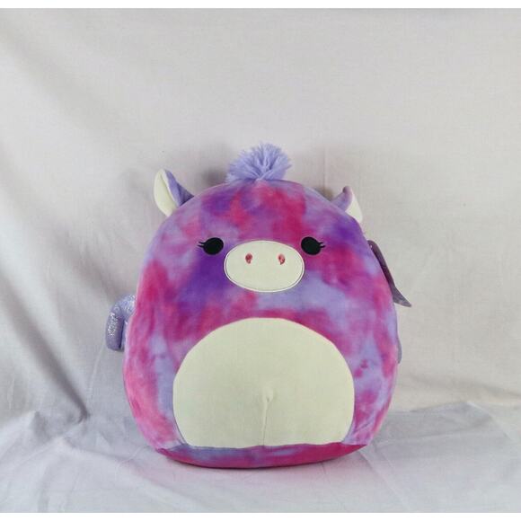 New Squishmallow Kelly toy 12" Willow The Tie Dye Pegasus Plush Toy - Picture 1 of 5